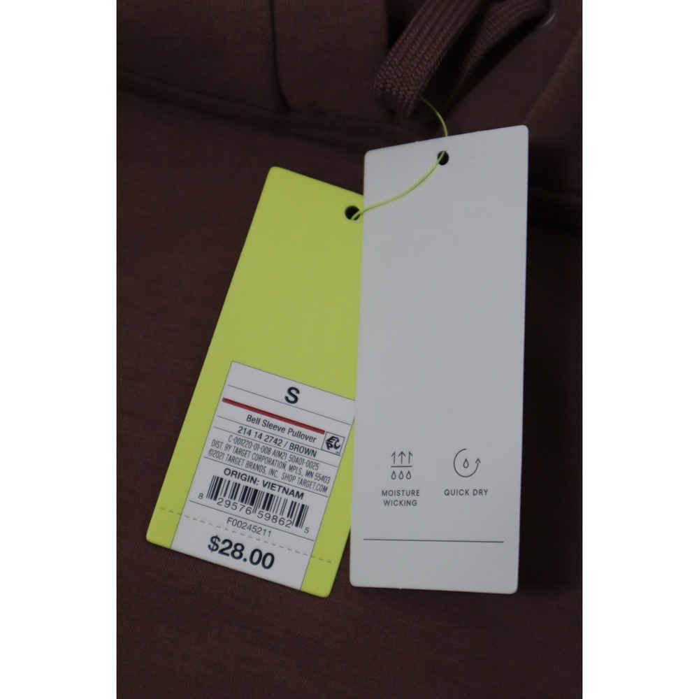 All in Motion Women's Stretch Pocket Bell Sleeve Pullover Hoodie Brown - Size S - Picture 6 of 7